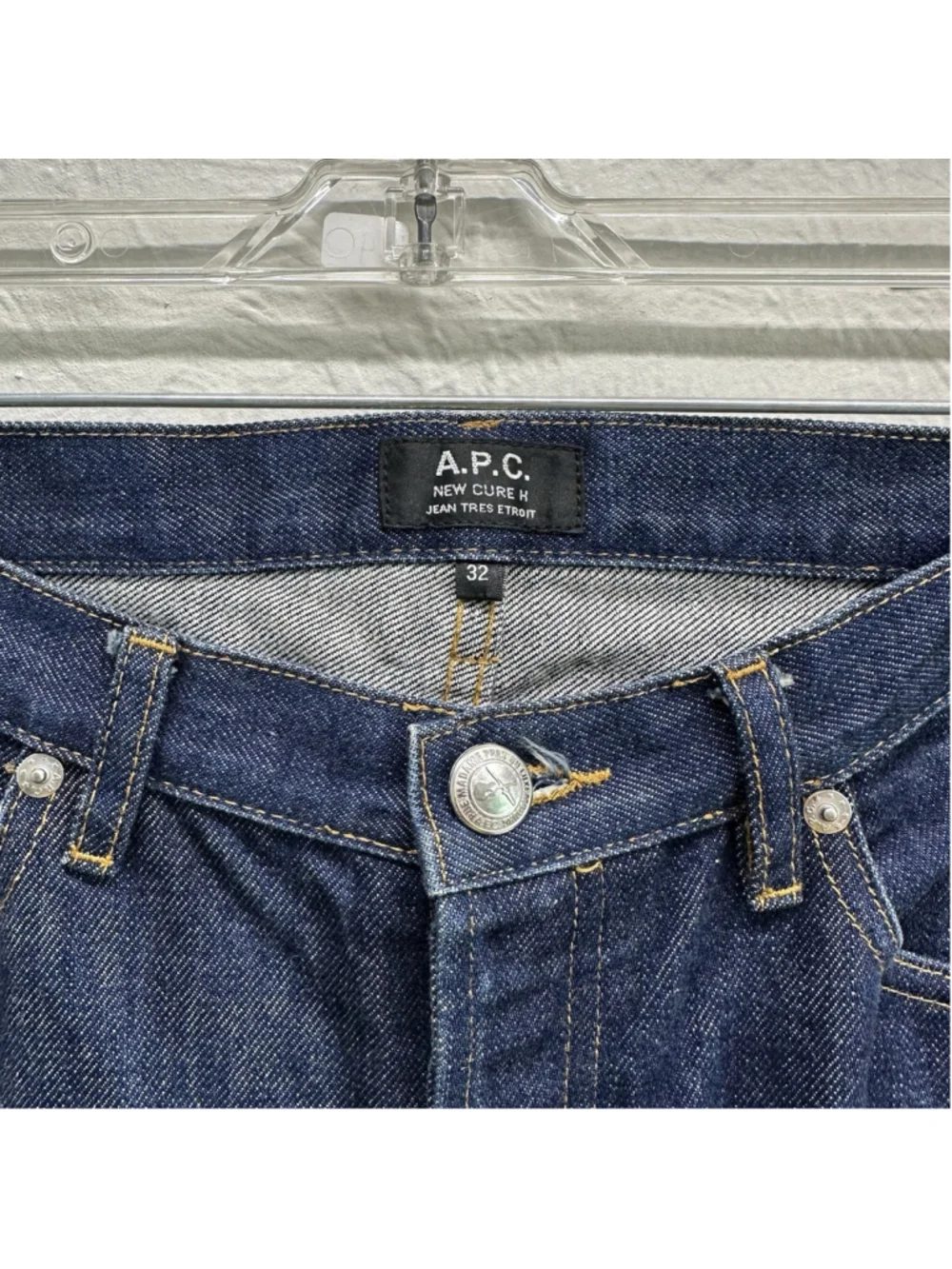 A.P.C. Mens Raw Denim Slim Straight Jeans Size 32x28 Macau Indigo Blue Selvedge